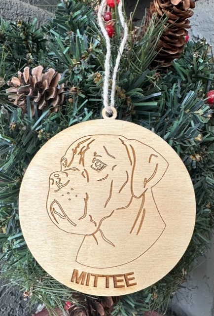 Cane Corso | Circular Bust | Wood | Personalized