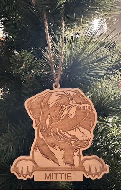 Cane Corso with Paws Holiday Ornament | Wood | Personalized | Free Shipping
