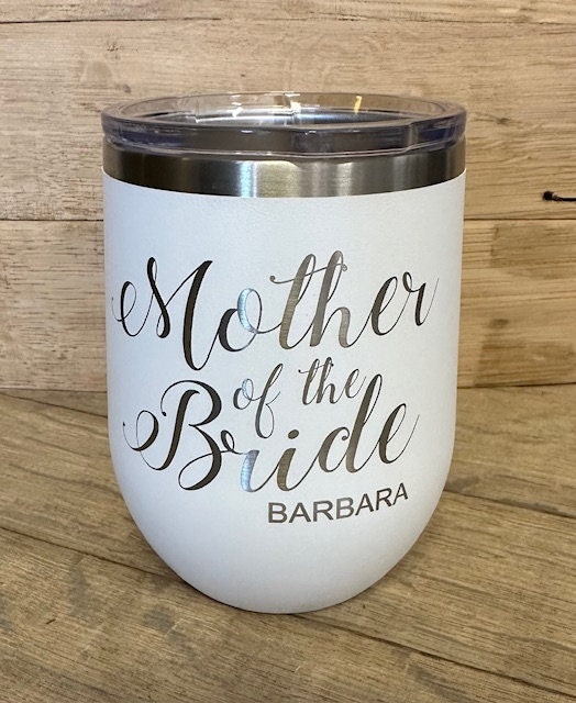 Bridal Wedding Wine Tumbler - Laser Engraved - Personalized