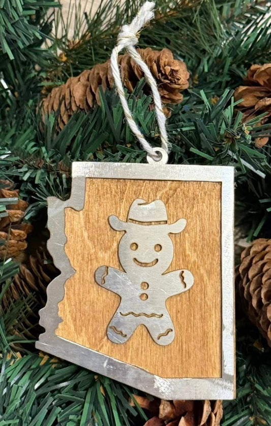 Gingerbread Man Cowboy Hat Arizona State Ornament — Valley Creations