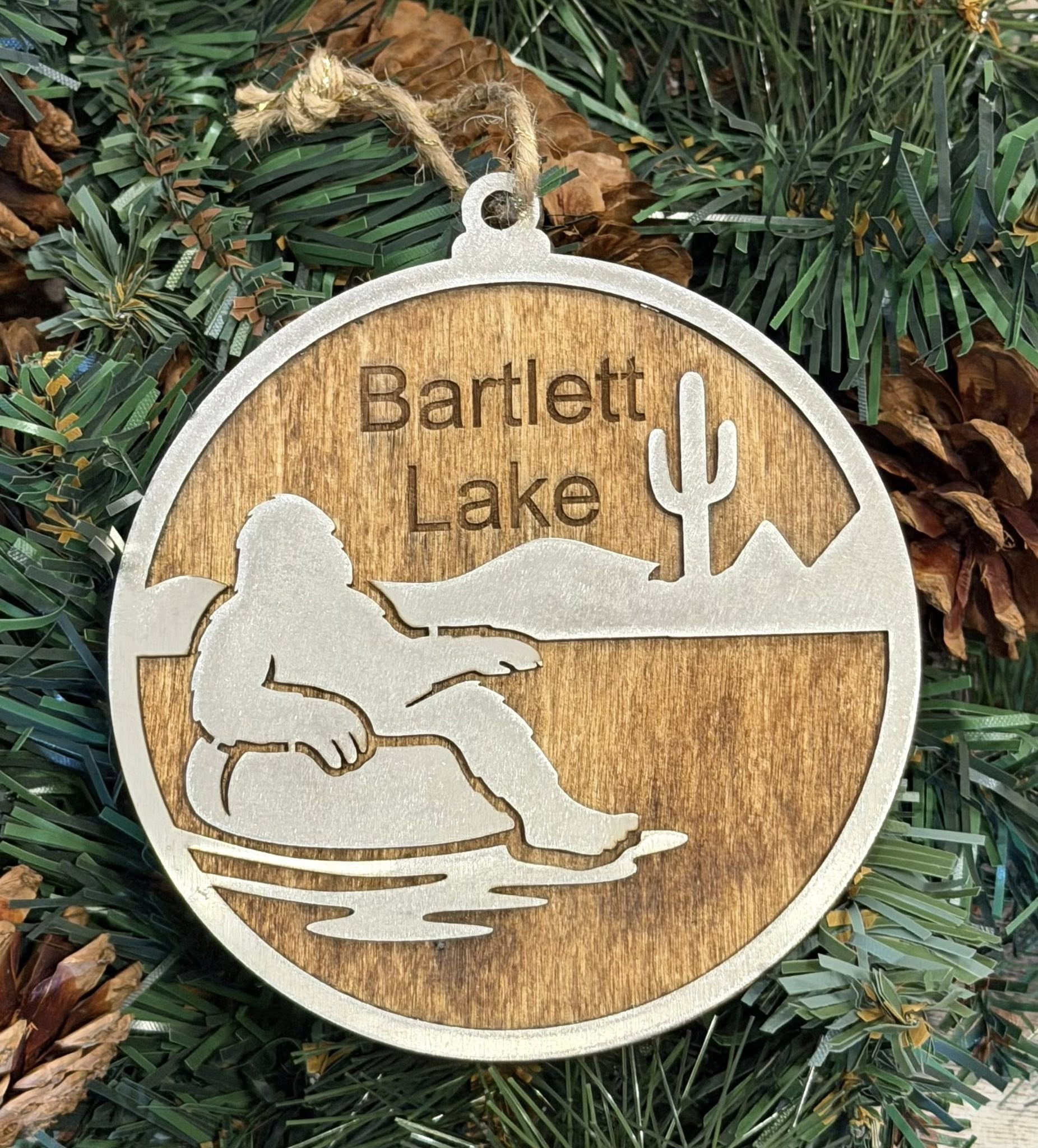Lake Ornament Collection – Metal Wood Arizona Décor – Pontoon Boat, Road to Bartlett, or Santa Float – Lake Gift Set — Valley Creations