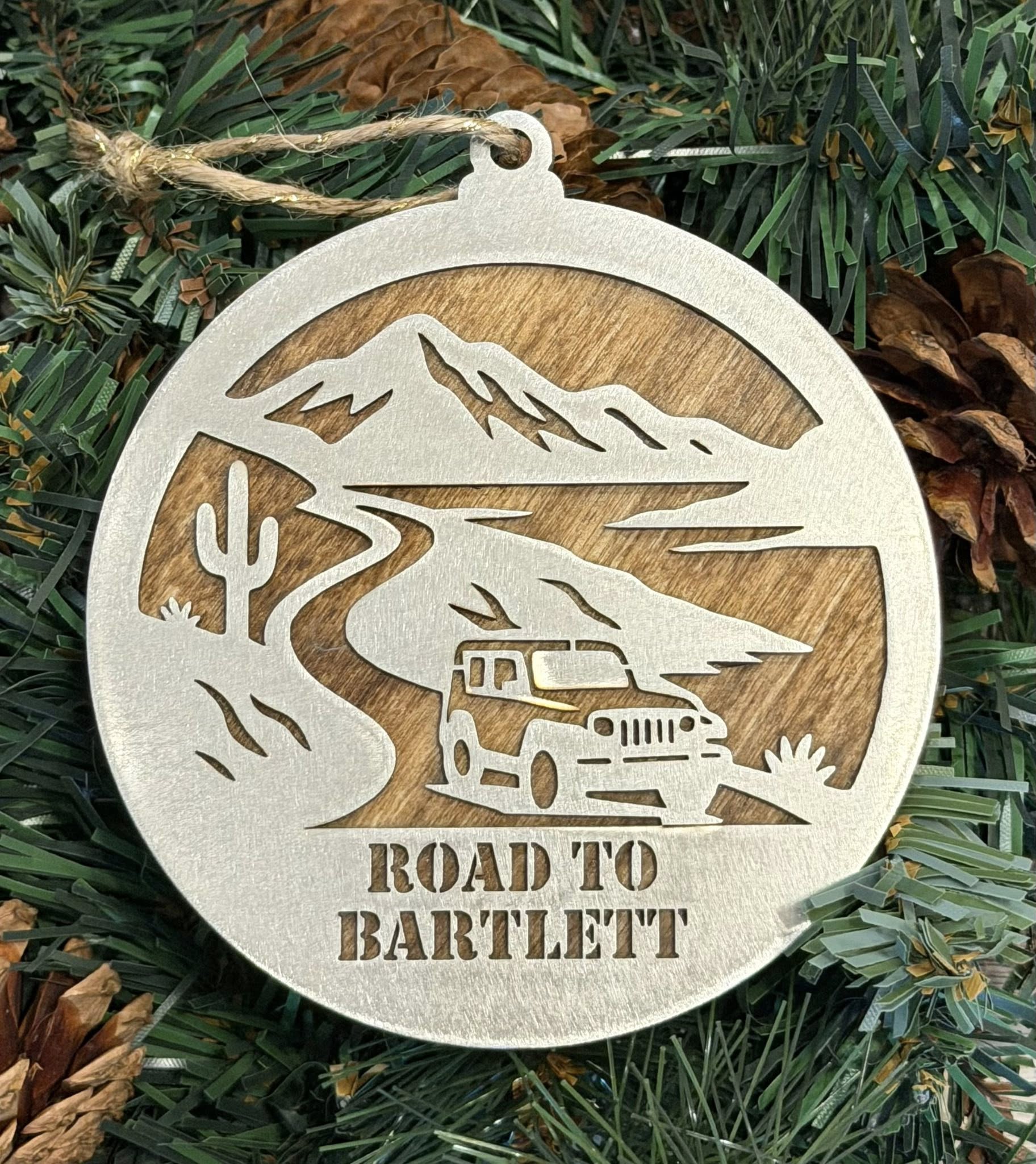 Lake Ornament Collection – Metal Wood Arizona Décor – Pontoon Boat, Road to Bartlett, or Santa Float – Lake Gift Set — Valley Creations