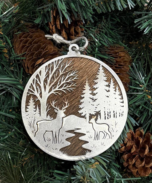 Wisconsin Nature Deer and Forest Ornament — Valley Creations