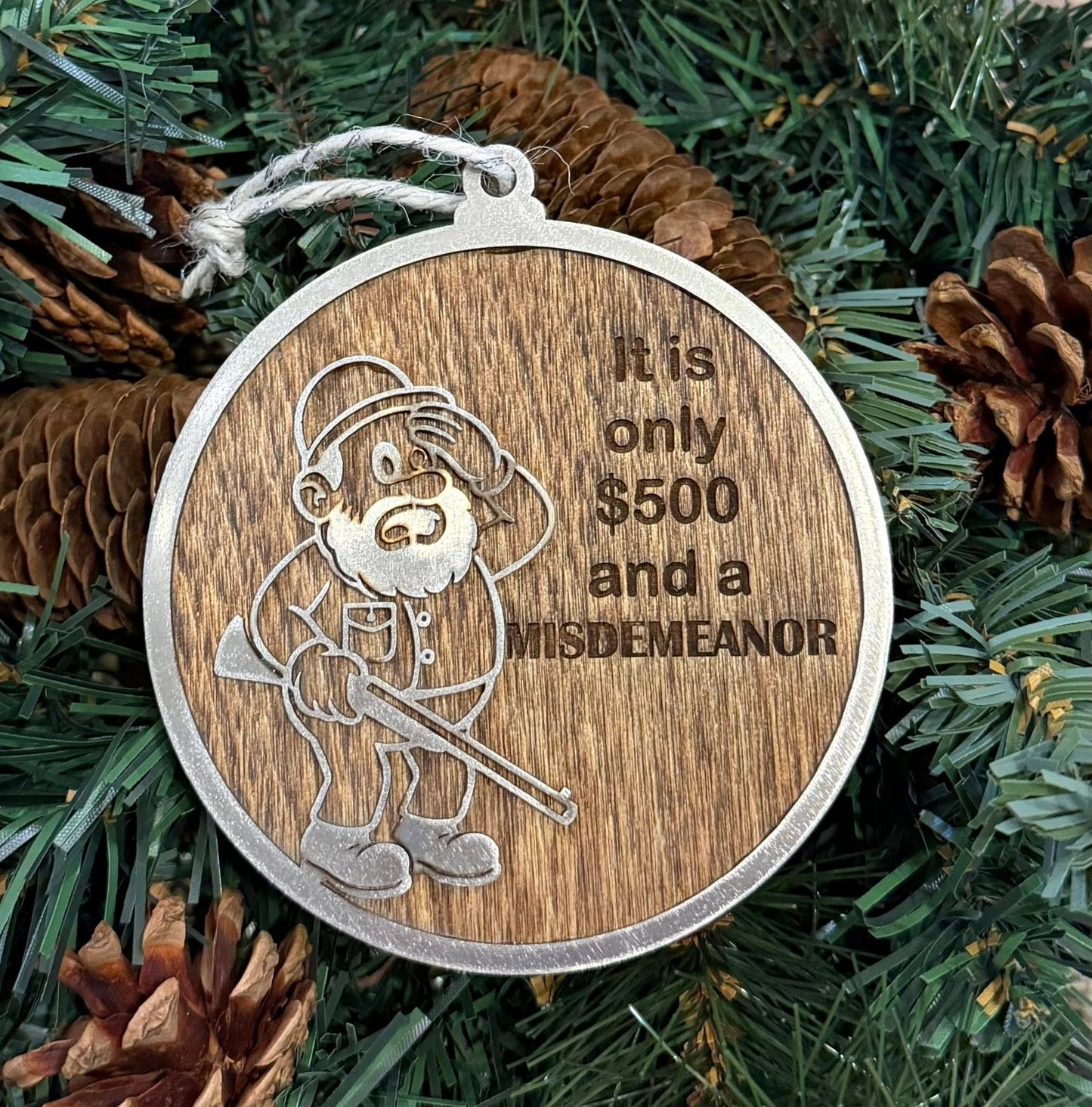 Mighty Hunt V2 Hunting Monkey Wood & Steel Ornament — Valley Creations