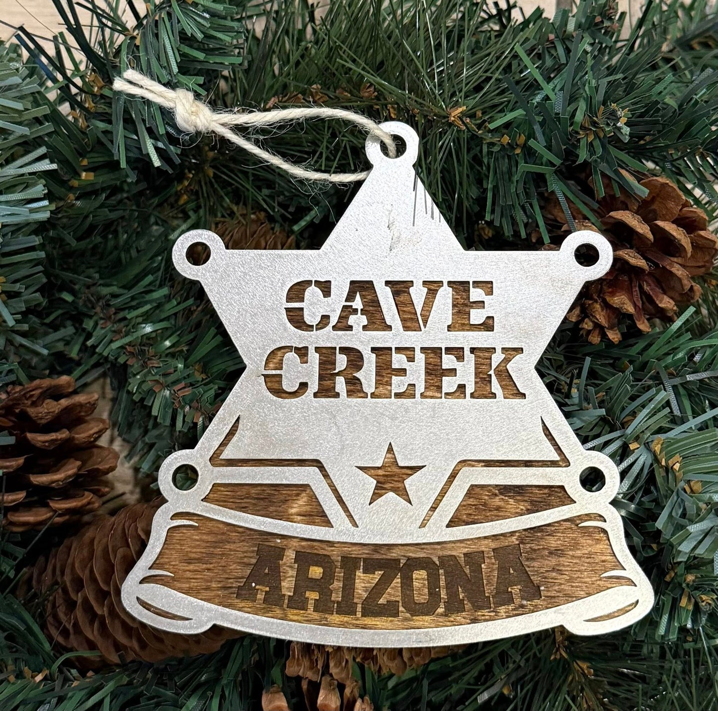 Cave Creek Arizona Sheriff Badge Ornament — Valley Creations