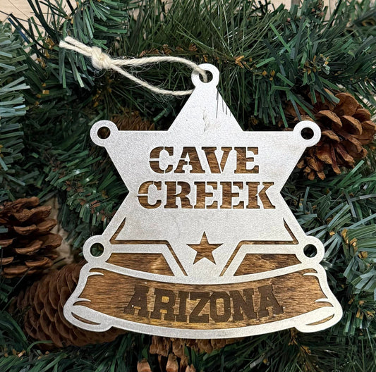 Cave Creek Arizona Sheriff Badge Ornament — Valley Creations