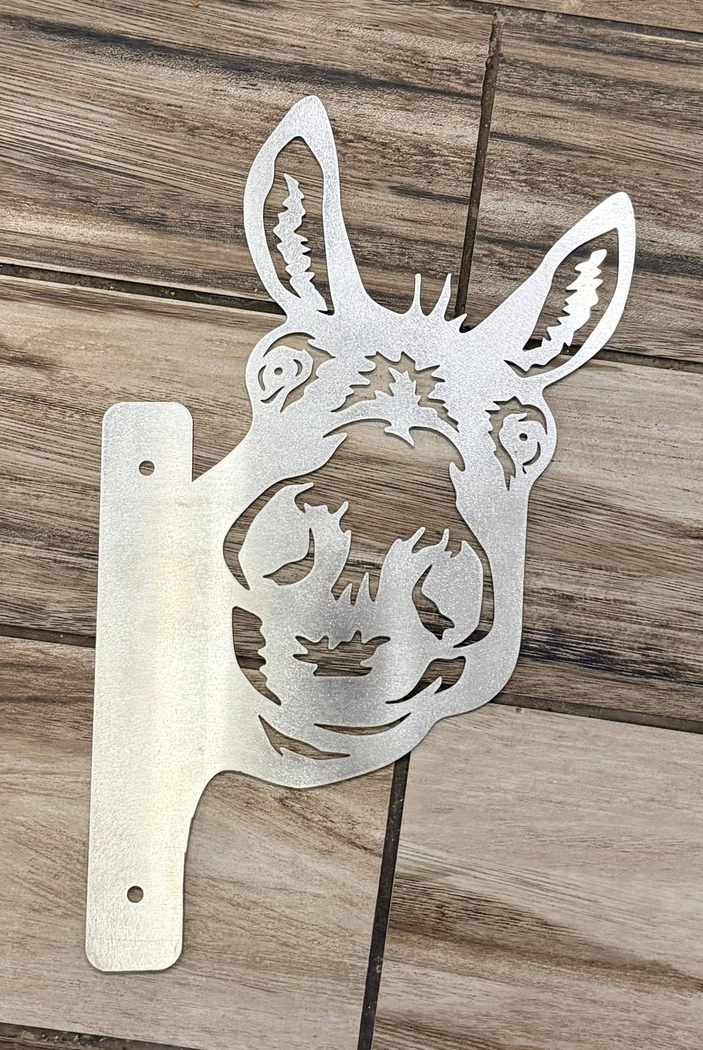 Donkey Head Stainless Steel Metal Sign - 9in x 7in — Valley Creations