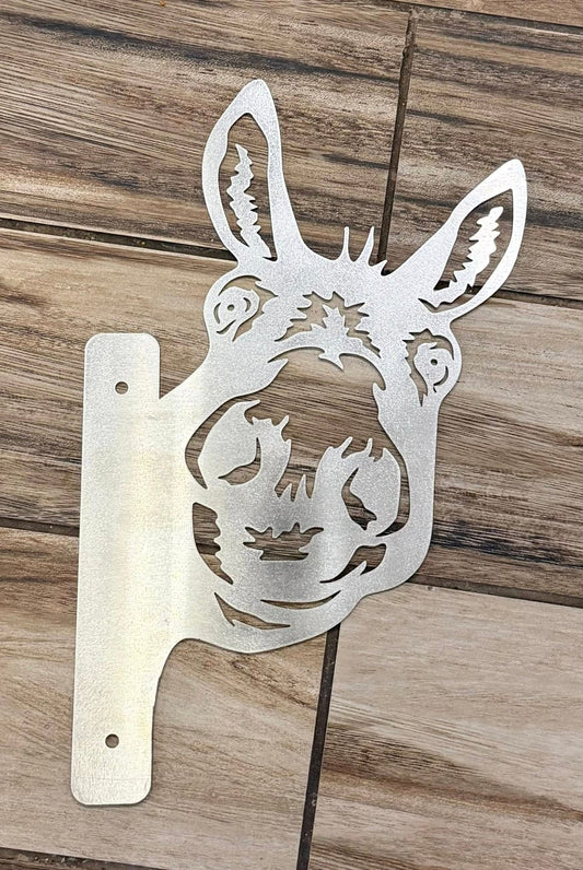 Donkey Head Stainless Steel Metal Sign - 9in x 7in — Valley Creations