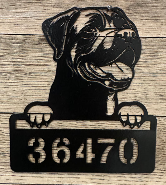 🐾 Custom Cane Corso Address Sign – Personalized Metal House Number — Valley Creations