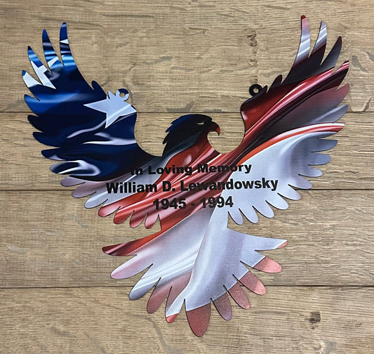 🦅 Custom American Bald Eagle Memorial Metal Sign - Free Shipping