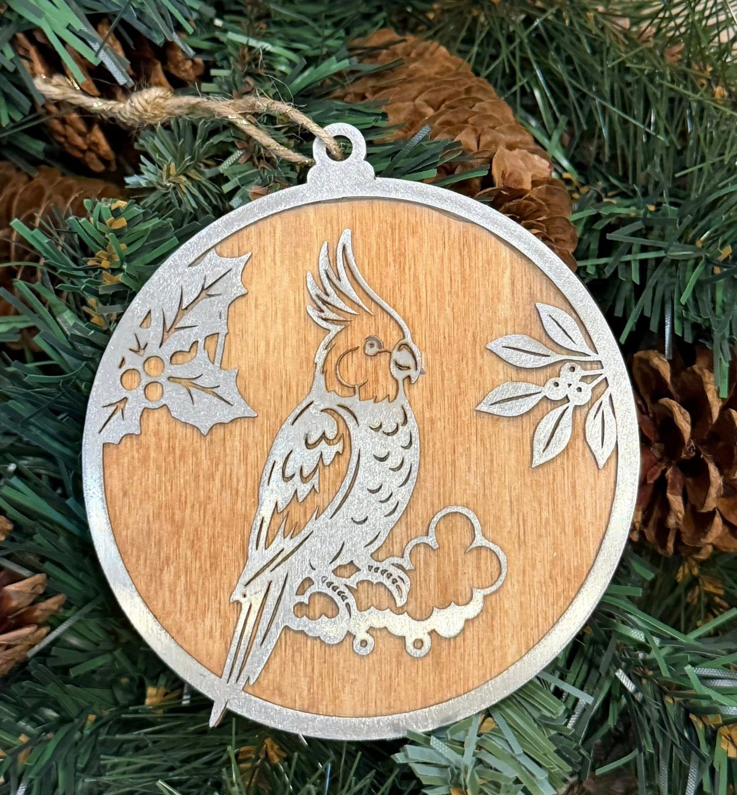 Bird Ornament Collection – Metal Wood Pet Bird Décor – Choose Species – Parrot Gift, Cockatoo, Macaw, Conure, Cockatiel