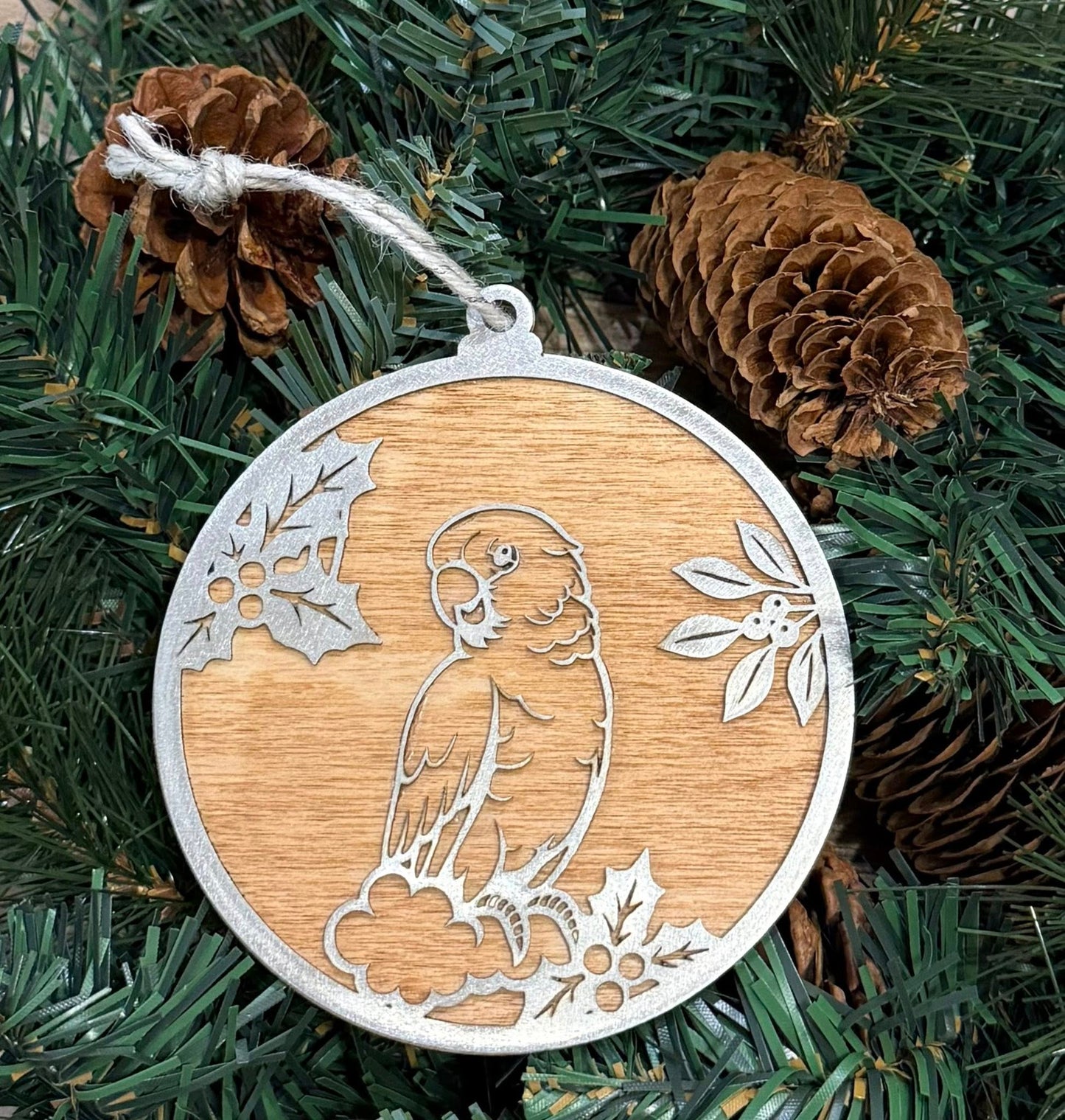 Bird Ornament Collection – Metal Wood Pet Bird Décor – Choose Species – Parrot Gift, Cockatoo, Macaw, Conure, Cockatiel