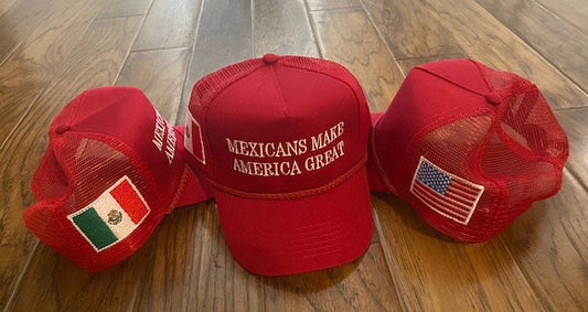 Revised MEGA - Mexicans Make America Great Cap (USA and Mexico Flag)