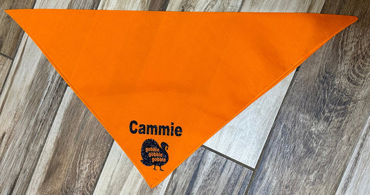 Personalized Dog Bandana - Thanksgiving with Turkey - Free Shipping!