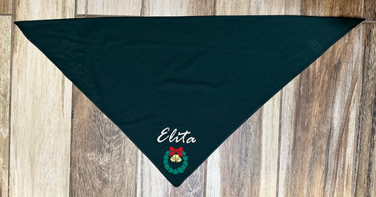 Personalized Dog Bandana - Christmas Wreath - Free Shipping!