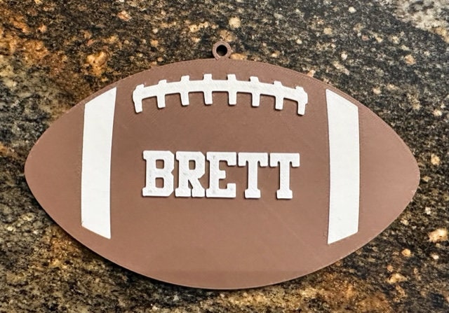 Personalized Football Holiday Ornament - Custom Name -Free Shipping