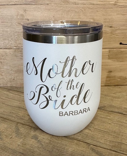 Bridal Wedding Wine Tumbler - Laser Engraved - Personalized