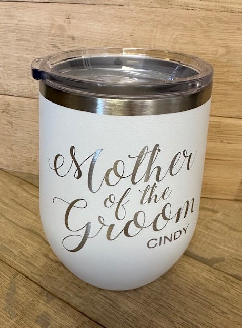 Bridal Wedding Wine Tumbler - Laser Engraved - Personalized