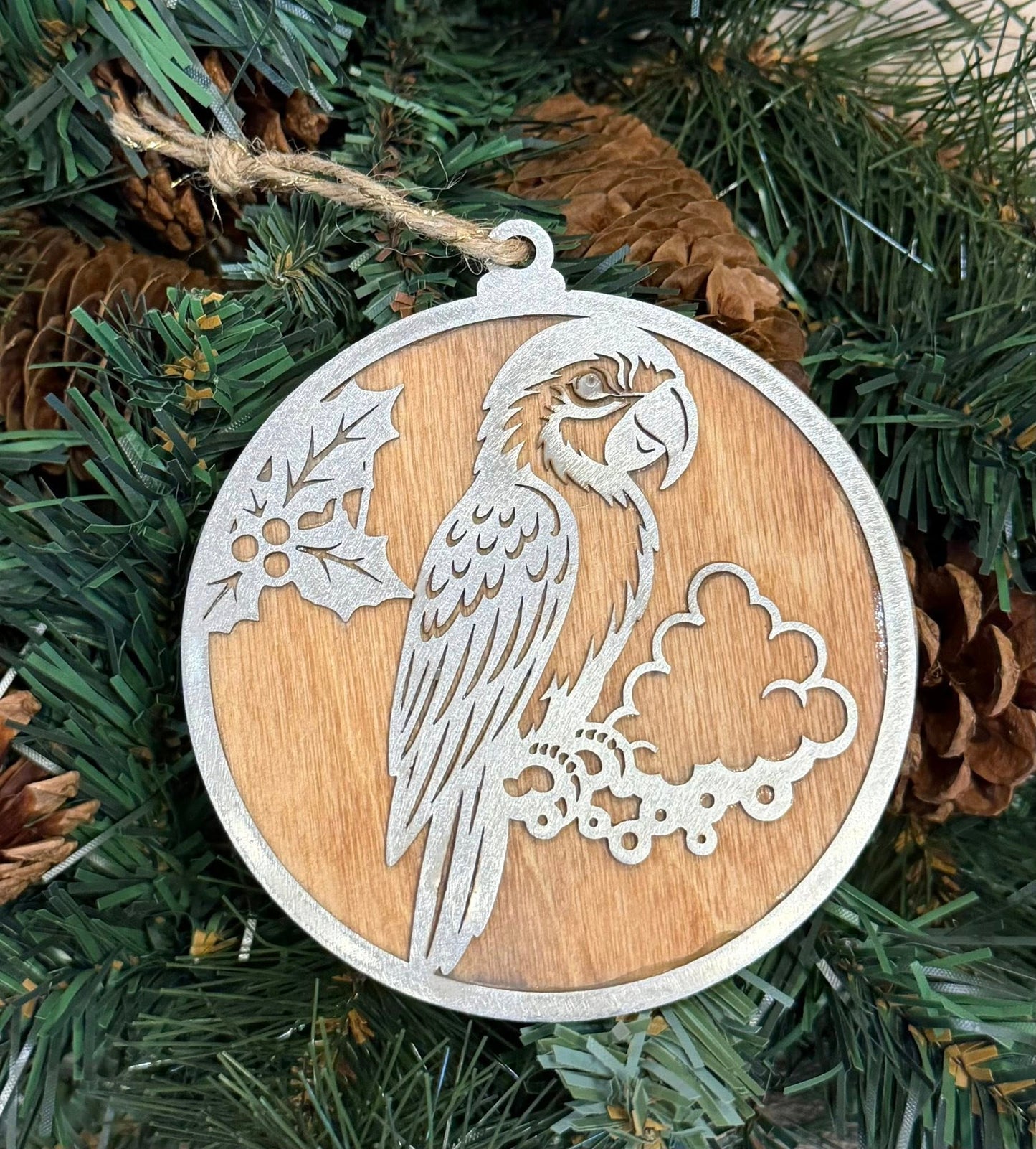 Bird Ornament Collection – Metal Wood Pet Bird Décor – Choose Species – Parrot Gift, Cockatoo, Macaw, Conure, Cockatiel